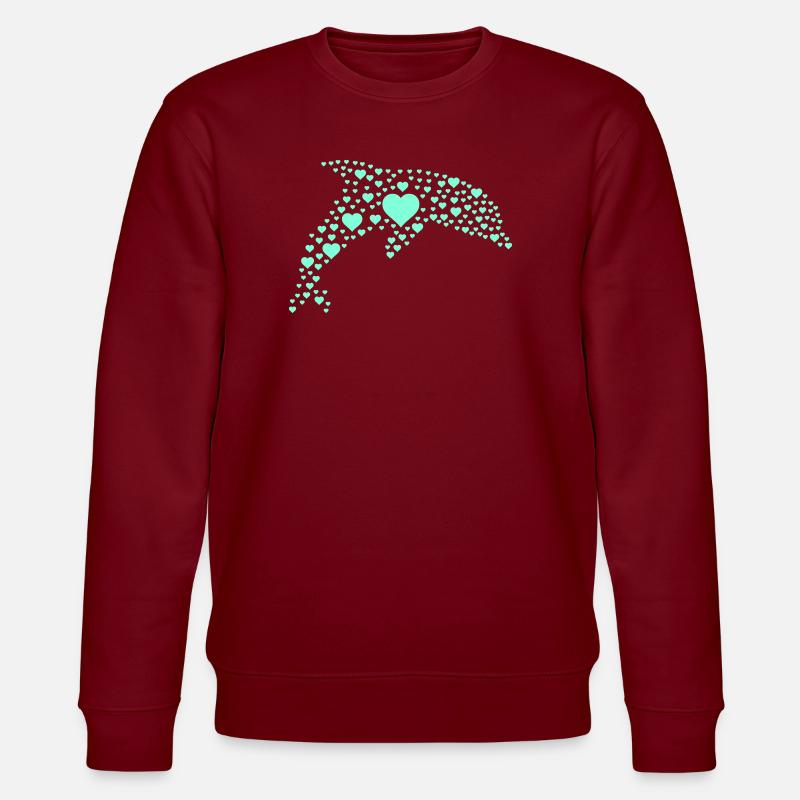 Motif de cœur de dauphin - Sweat bio CHANGER Stanley/Stella Unisexe - bordeaux