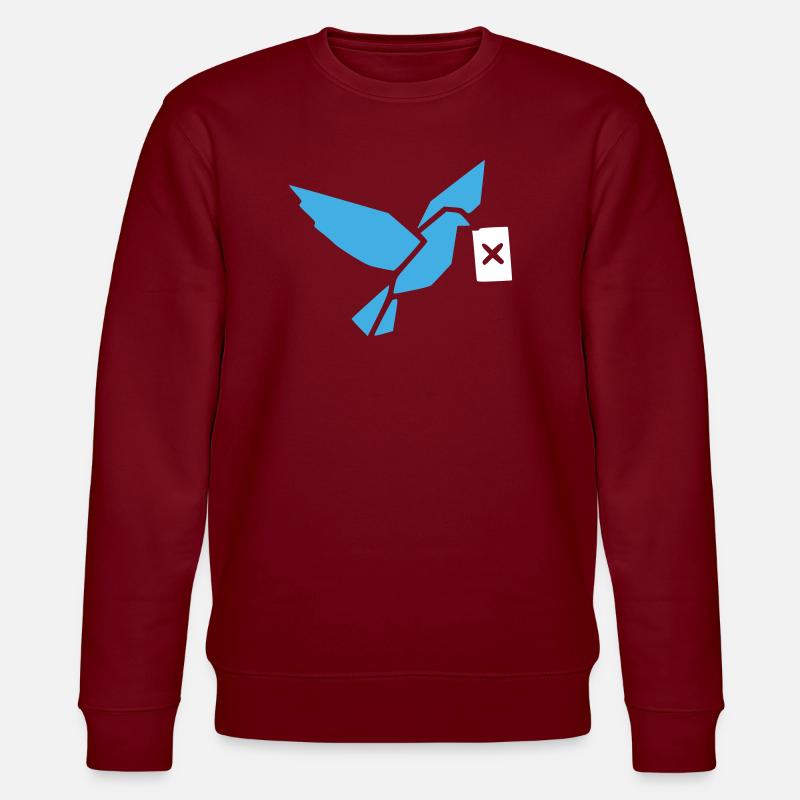 Origami Oiseau Colombe Géométrique - Sweat bio CHANGER Stanley/Stella Unisexe - bordeaux