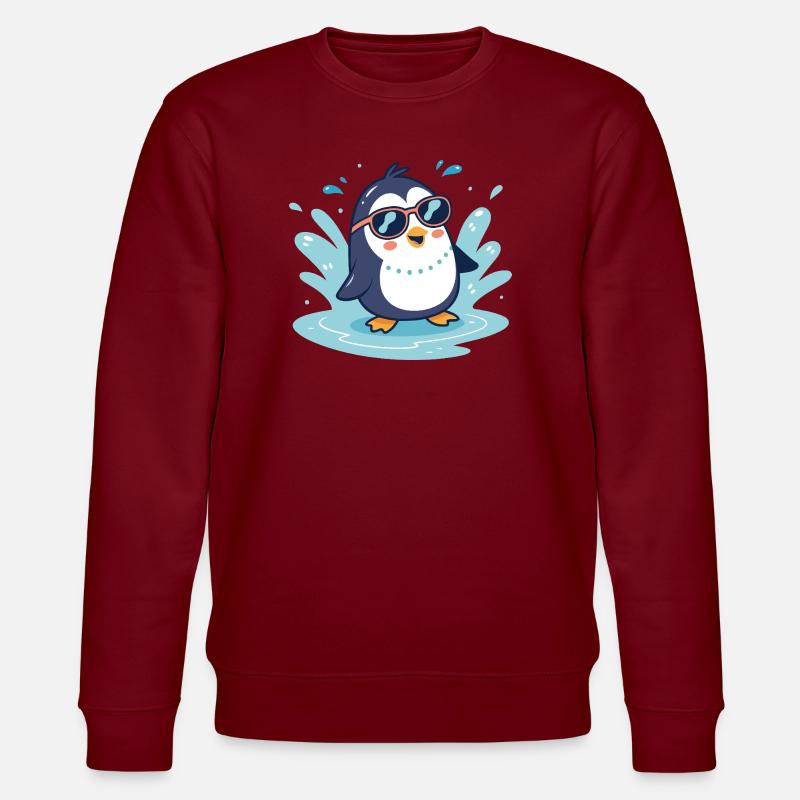 Penguin soleil splash en lunettes - Sweat bio CHANGER Stanley/Stella Unisexe - bordeaux