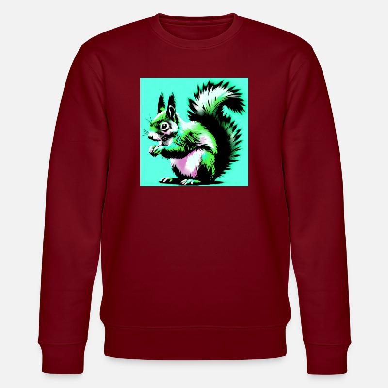 Eichhörnchen - Stanley/Stella Unisex Bio-Sweatshirt CHANGER  - Burgunderrot