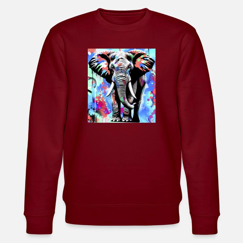 elephant - Stanley/Stella CHANGER Unisex Organic Sweatshirt - burgundy