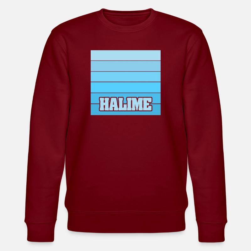 Halime als Maedchenname - Stanley/Stella Unisex Bio-Sweatshirt CHANGER  - Burgunderrot