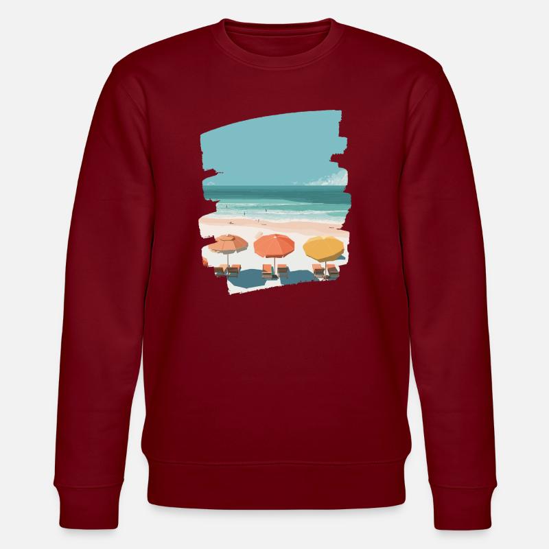 Strand Meer Palmen - Stanley/Stella Unisex Bio-Sweatshirt CHANGER  - Burgunderrot