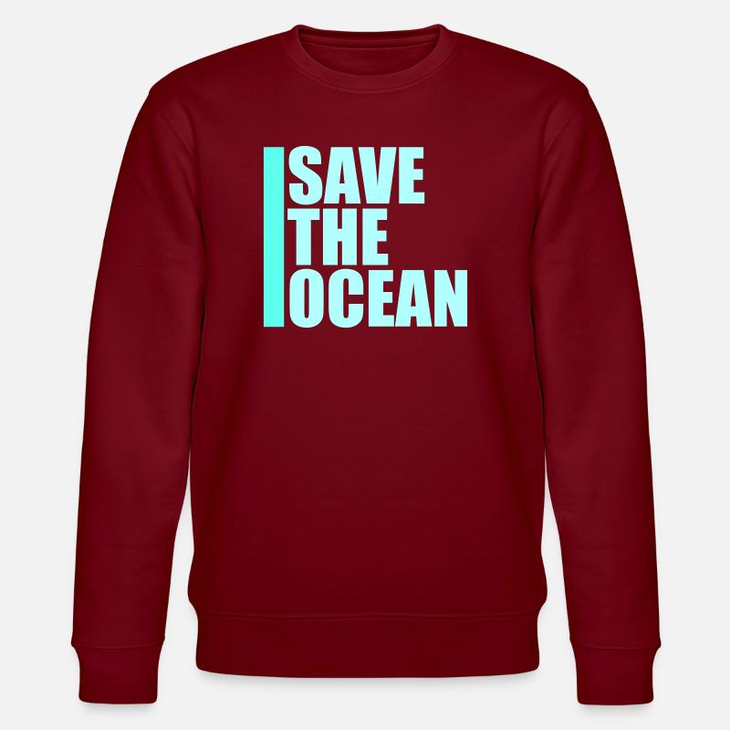 Déclaration environnementale pour l’activisme Sauver l’océan - Sweat bio CHANGER Stanley/Stella Unisexe - bordeaux