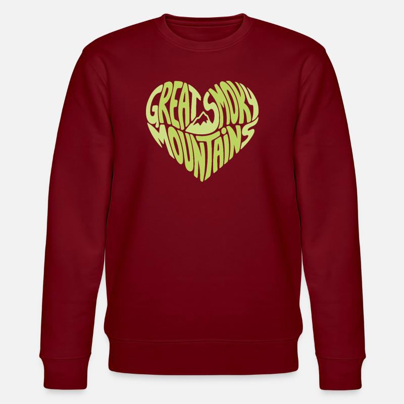 Great Smoky Mountains Herzdesign - Stanley/Stella Unisex Bio-Sweatshirt CHANGER  - Burgunderrot