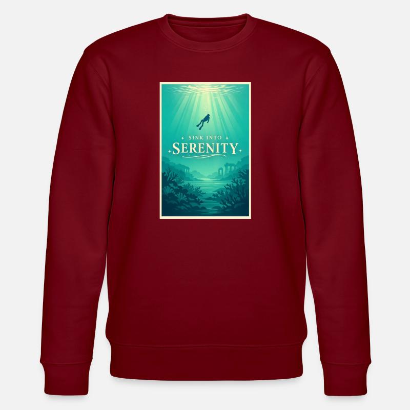 Immergez-vous dans la paix | Plongée - Sweat bio CHANGER Stanley/Stella Unisexe - bordeaux