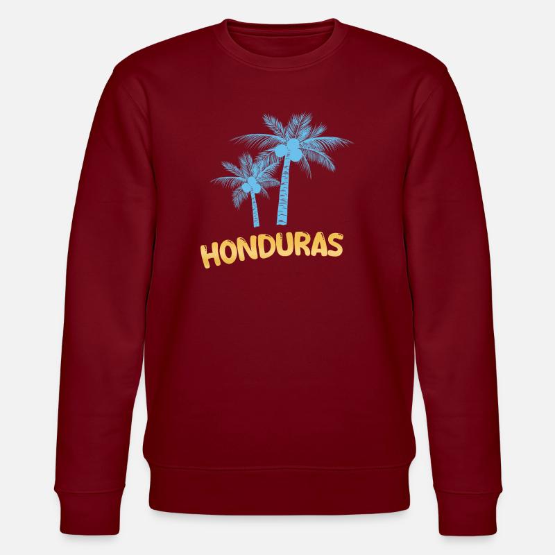 Honduras als Palmen - Stanley/Stella Unisex Bio-Sweatshirt CHANGER  - Burgunderrot