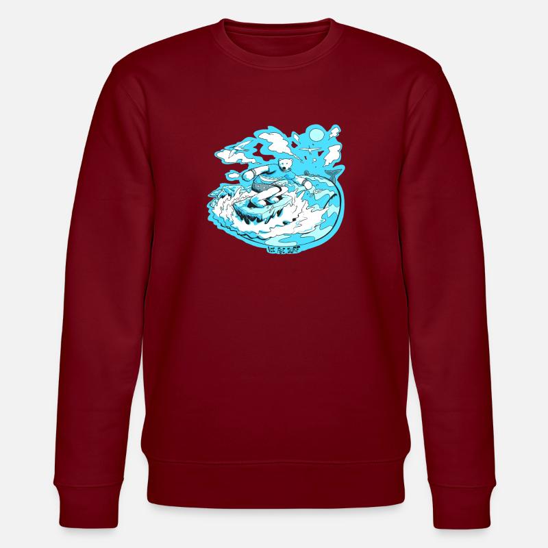 Ours polaire surfeur  - Sweat bio CHANGER Stanley/Stella Unisexe - bordeaux
