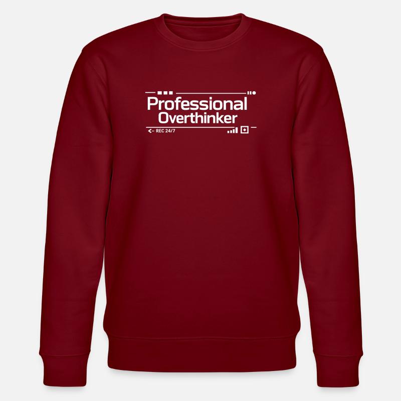 PROFESSIONAL OVERTHINKER Nerd - Stanley/Stella CHANGER Unisex Organic Sweatshirt - burgundy