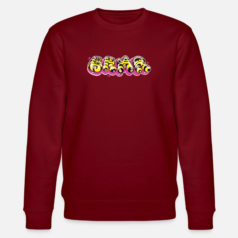 Farbenfrohes Textdesign im Graffiti-Stil - Stanley/Stella Unisex Bio-Sweatshirt CHANGER  - Burgunderrot
