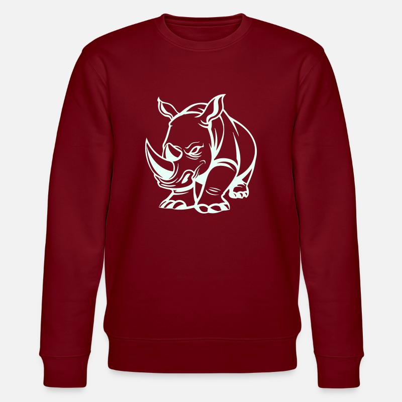 nashorn tier - Stanley/Stella Unisex Bio-Sweatshirt CHANGER  - Burgunderrot