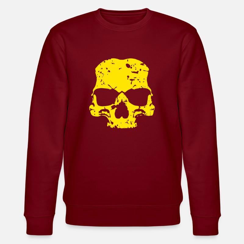 Crâne jaune - Sweat bio CHANGER Stanley/Stella Unisexe - bordeaux