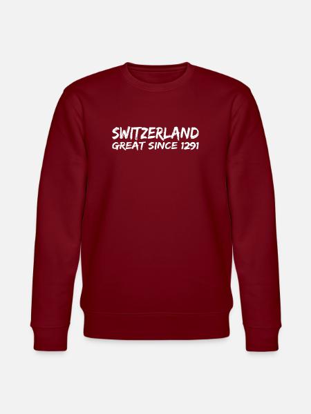 Switzerland - Great Since 1291 - Schweiz - Schwiiz - Stanley/Stella CHANGER Unisex Organic Sweatshirt - burgundy