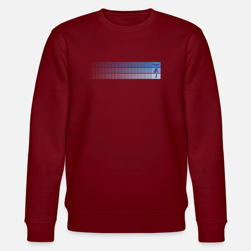 Azure Gradient Barcode Bird - Stanley/Stella CHANGER Unisex Organic Sweatshirt - burgundy