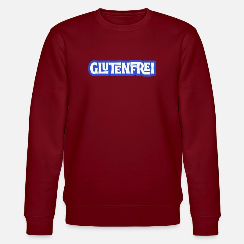 Glutenfrei Logo Blau Statement - Stanley/Stella Unisex Bio-Sweatshirt CHANGER  - Burgunderrot