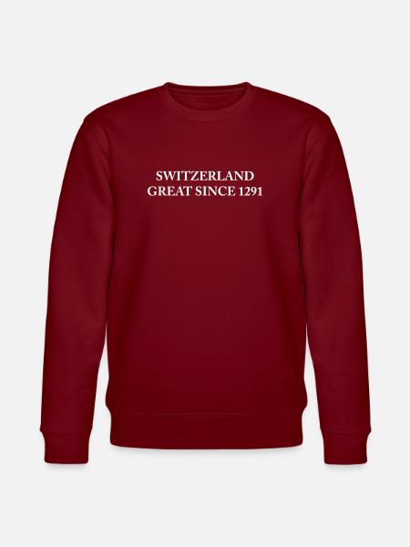 Switzerland Great Since 1291 - Stanley/Stella CHANGER Unisex Organic Sweatshirt - burgundy