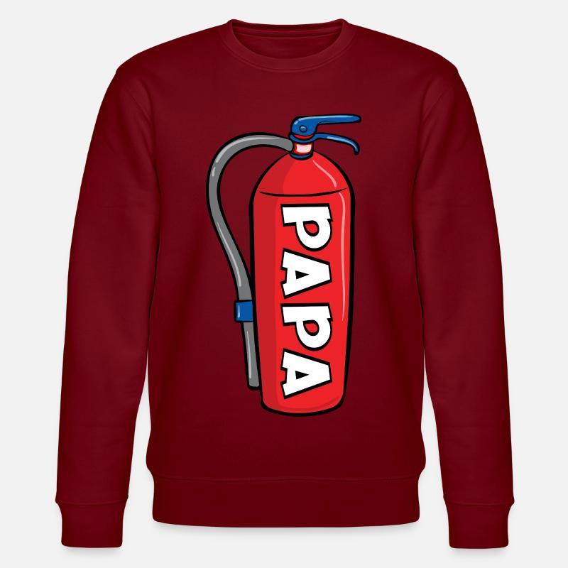 Annonceur du bébé - Papa pompier - Sweat bio CHANGER Stanley/Stella Unisexe - bordeaux