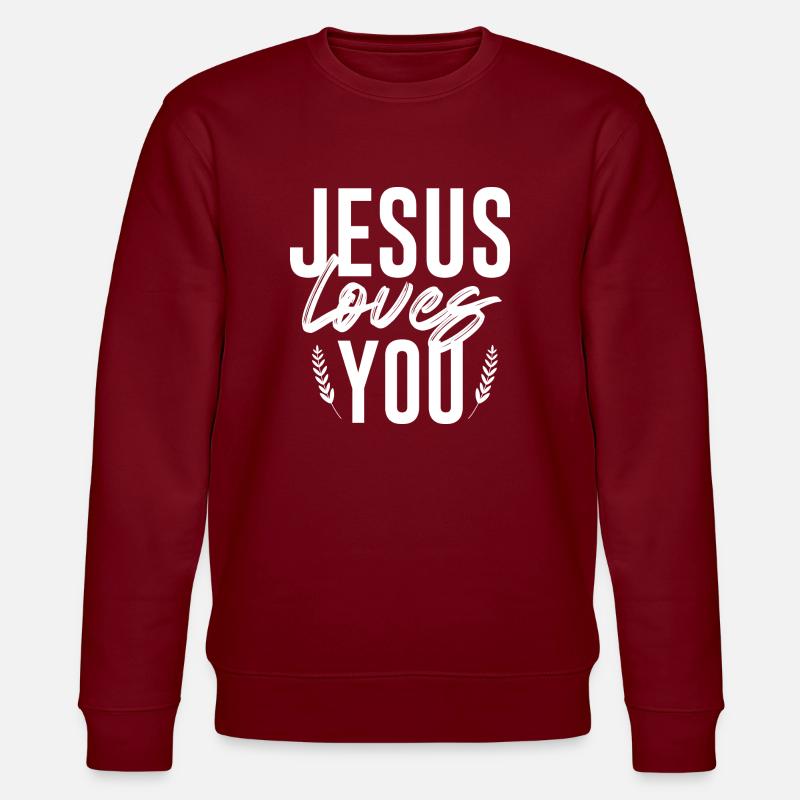 Christliche Sprüche - Stanley/Stella Unisex Bio-Sweatshirt CHANGER  - Burgunderrot
