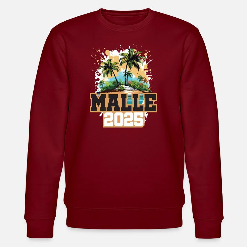 Malle 2025 Palmen - Stanley/Stella Unisex Bio-Sweatshirt CHANGER  - Burgunderrot