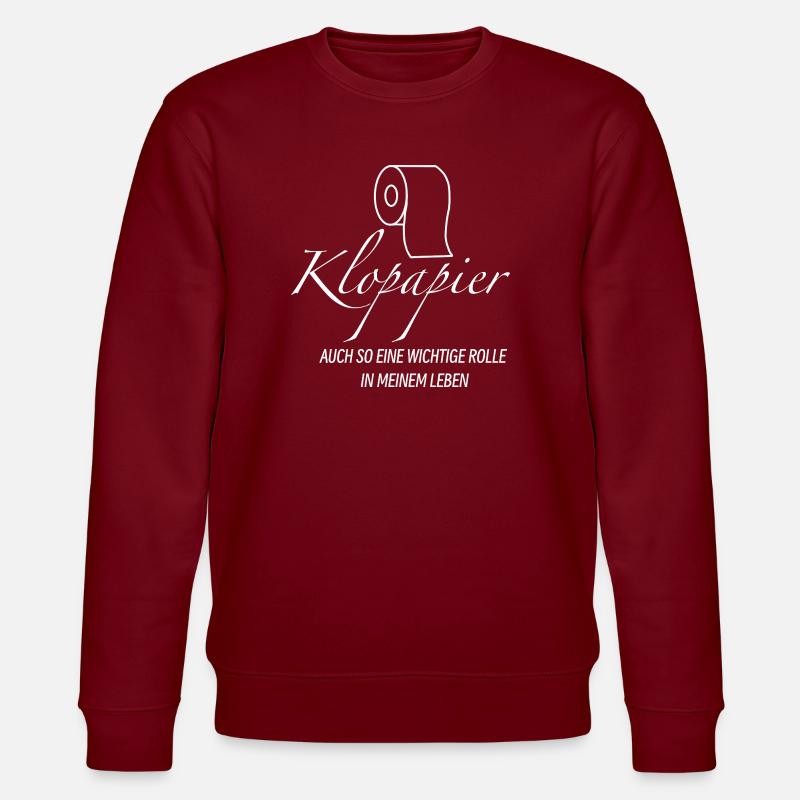 Klopapier weiß - Stanley/Stella Unisex Bio-Sweatshirt CHANGER  - Burgunderrot