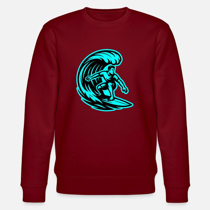 Surfeur Wave Surf - Sweat bio CHANGER Stanley/Stella Unisexe - bordeaux