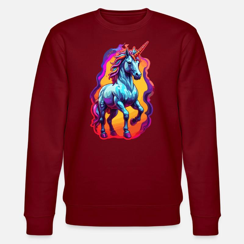 Einhorn - Stanley/Stella Unisex Bio-Sweatshirt CHANGER  - Burgunderrot