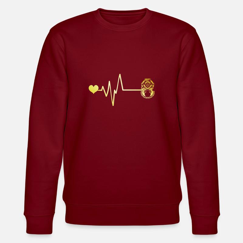 Apnée Plongée Pulse Heart - Sweat bio CHANGER Stanley/Stella Unisexe - bordeaux