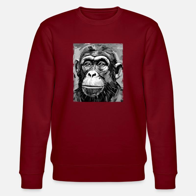 Portrait de singe - Sweat bio CHANGER Stanley/Stella Unisexe - bordeaux