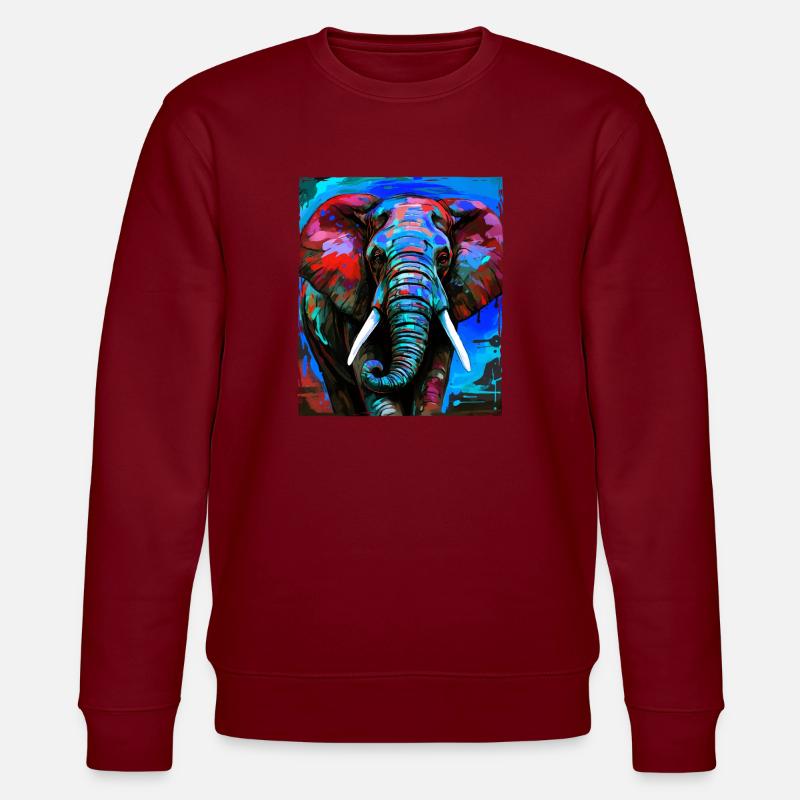 Portrait d’éléphant - Sweat bio CHANGER Stanley/Stella Unisexe - bordeaux