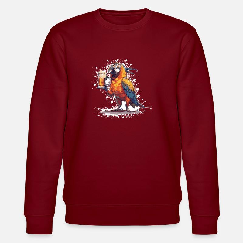 Papagei Bier Lustig - Stanley/Stella Unisex Bio-Sweatshirt CHANGER - Burgunderrot
