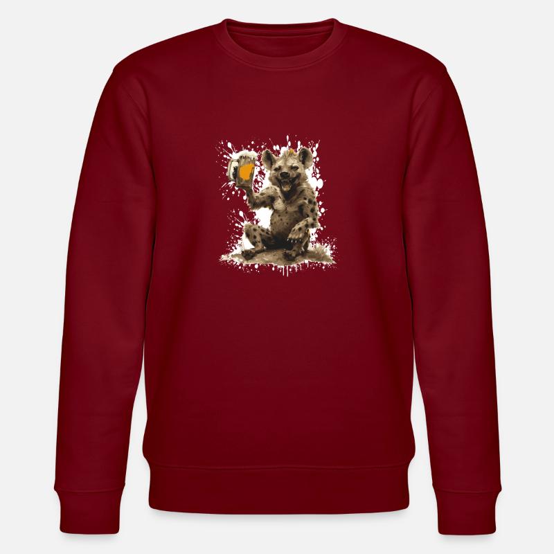 Hyäne Bier Lustig - Stanley/Stella Unisex Bio-Sweatshirt CHANGER  - Burgunderrot