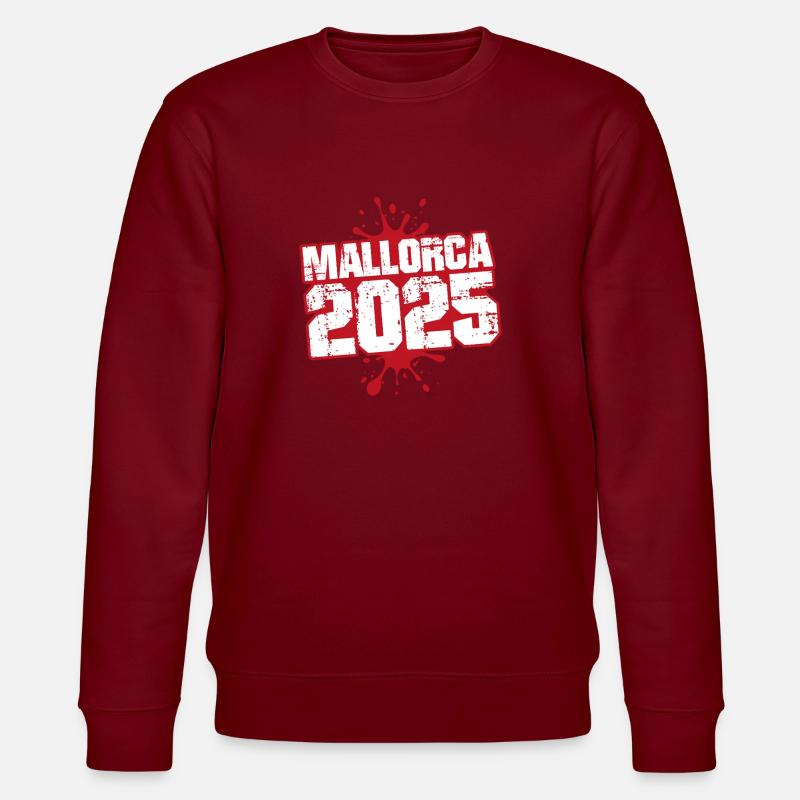 Mallorca 2025 Klecks - Stanley/Stella Unisex Bio-Sweatshirt CHANGER  - Burgunderrot