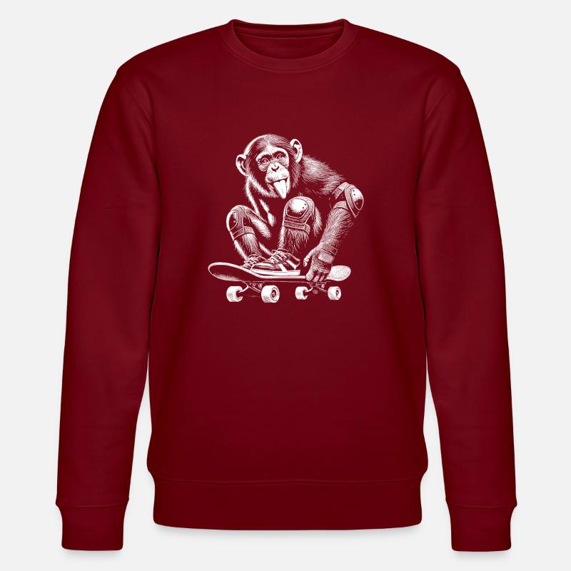 Skateboard - Stanley/Stella Unisex Bio-Sweatshirt CHANGER  - Burgunderrot