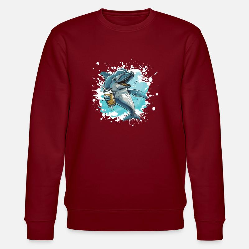 Delfin Bier Lustig - Stanley/Stella Unisex Bio-Sweatshirt CHANGER  - Burgunderrot