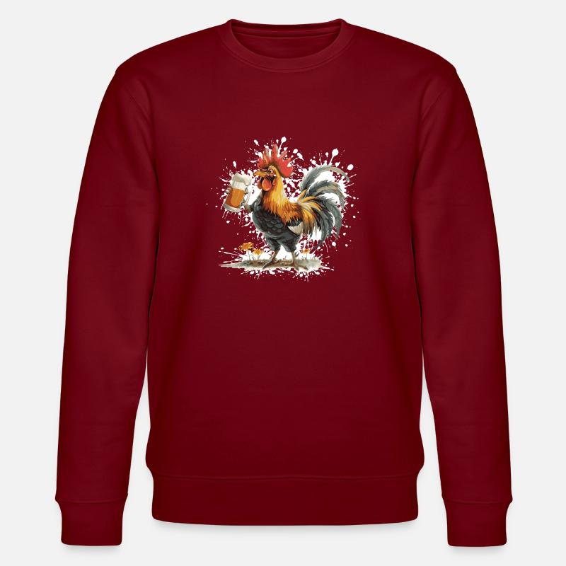 Rooster Beer Funny - Stanley/Stella CHANGER Unisex Organic Sweatshirt - burgundy