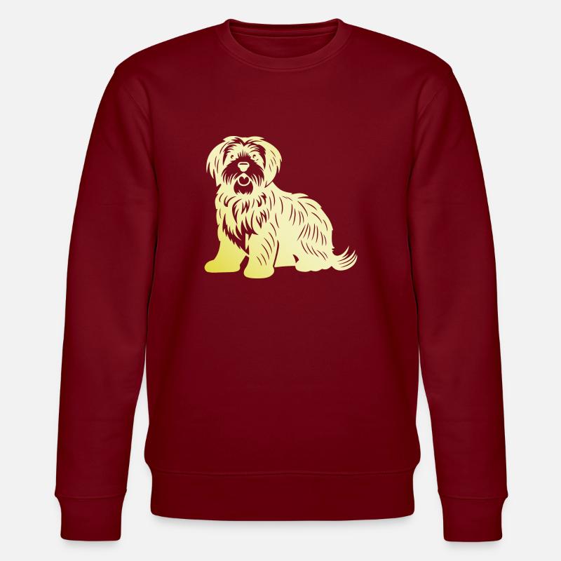 Havanese Hund Silhouette - Stanley/Stella Unisex Bio-Sweatshirt CHANGER  - Burgunderrot