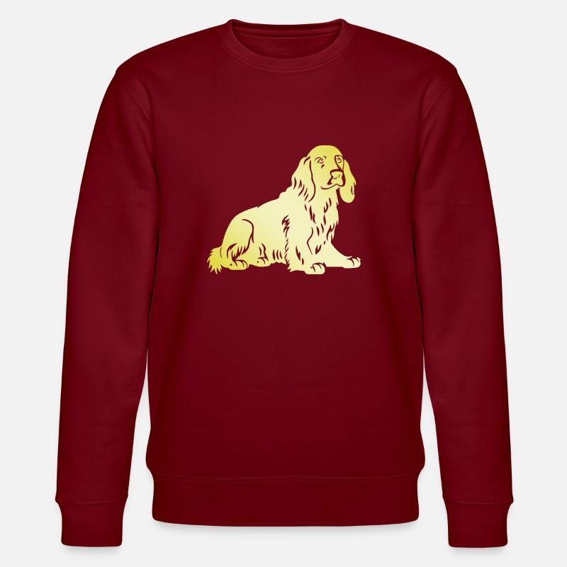 Cocker Spaniel Hund Silhouette - Stanley/Stella Unisex Bio-Sweatshirt CHANGER  - Burgunderrot