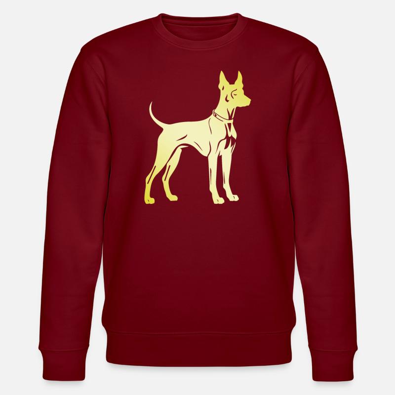 Doberman Hund Silhouette - Stanley/Stella Unisex Bio-Sweatshirt CHANGER  - Burgunderrot