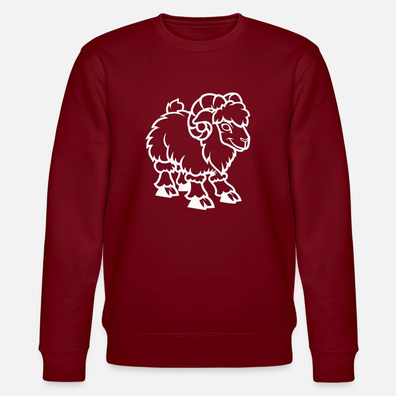 Schaf Steinbock - Stanley/Stella Unisex Bio-Sweatshirt CHANGER  - Burgunderrot