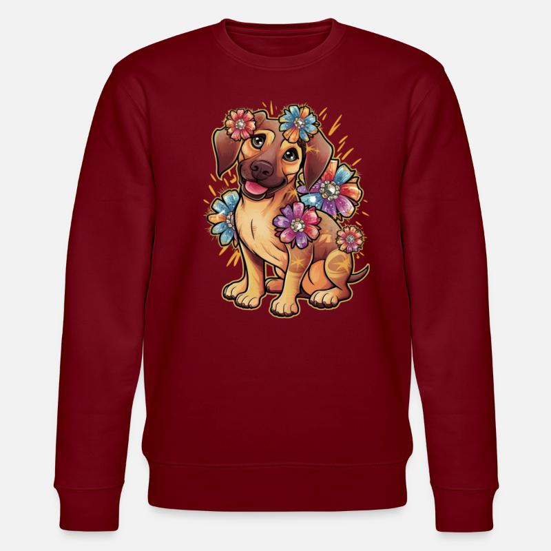 Rhodesian Ridgeback et belles fleurs - Sweat bio CHANGER Stanley/Stella Unisexe - bordeaux
