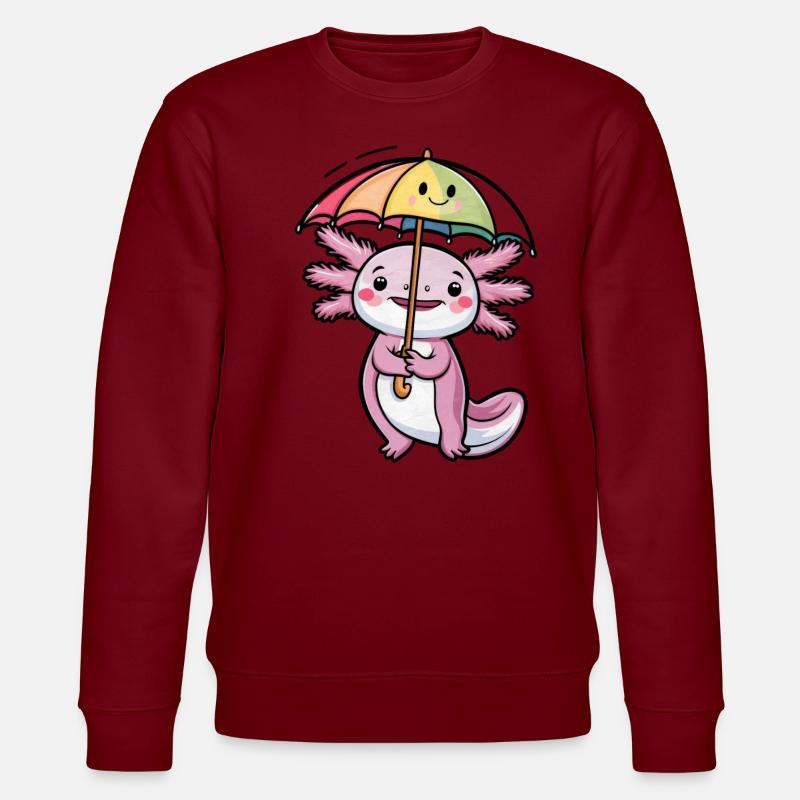 Mignon axolotl avec parapluie - Sweat bio CHANGER Stanley/Stella Unisexe - bordeaux