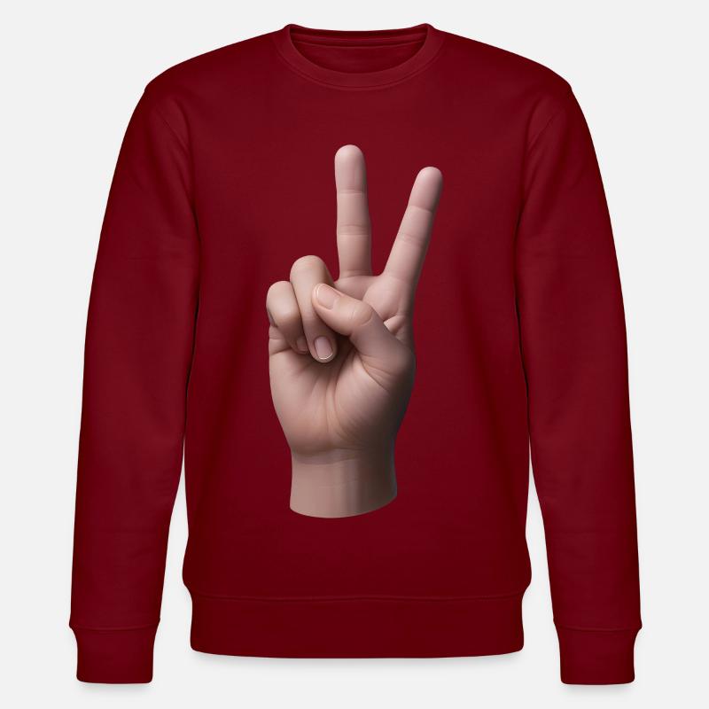 PEACE HAND #2 - peace & love - Sweat bio CHANGER Stanley/Stella Unisexe - bordeaux