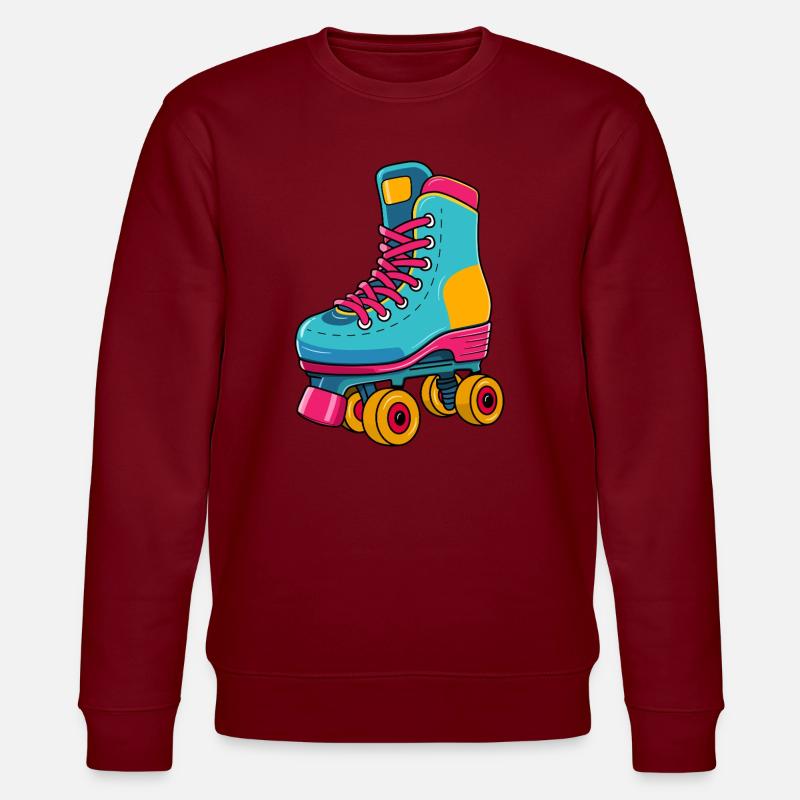 Retro Rollschuh – Bunt & Kultig - Stanley/Stella Unisex Bio-Sweatshirt CHANGER  - Burgunderrot