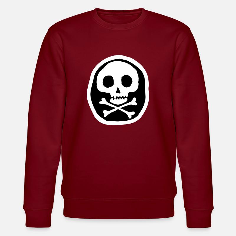 Crâne et os - Sweat bio CHANGER Stanley/Stella Unisexe - bordeaux