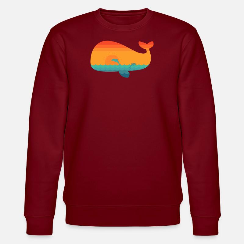 Baleine (soleil) - Sweat bio CHANGER Stanley/Stella Unisexe - bordeaux