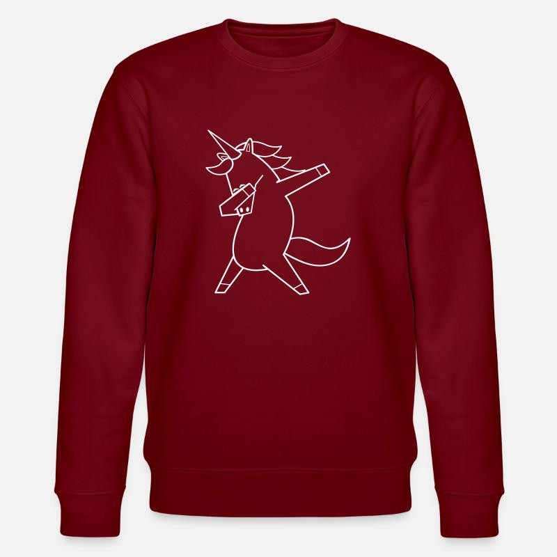 dabbing unicorn - Stanley/Stella Unisex Bio-Sweatshirt CHANGER - Burgunderrot