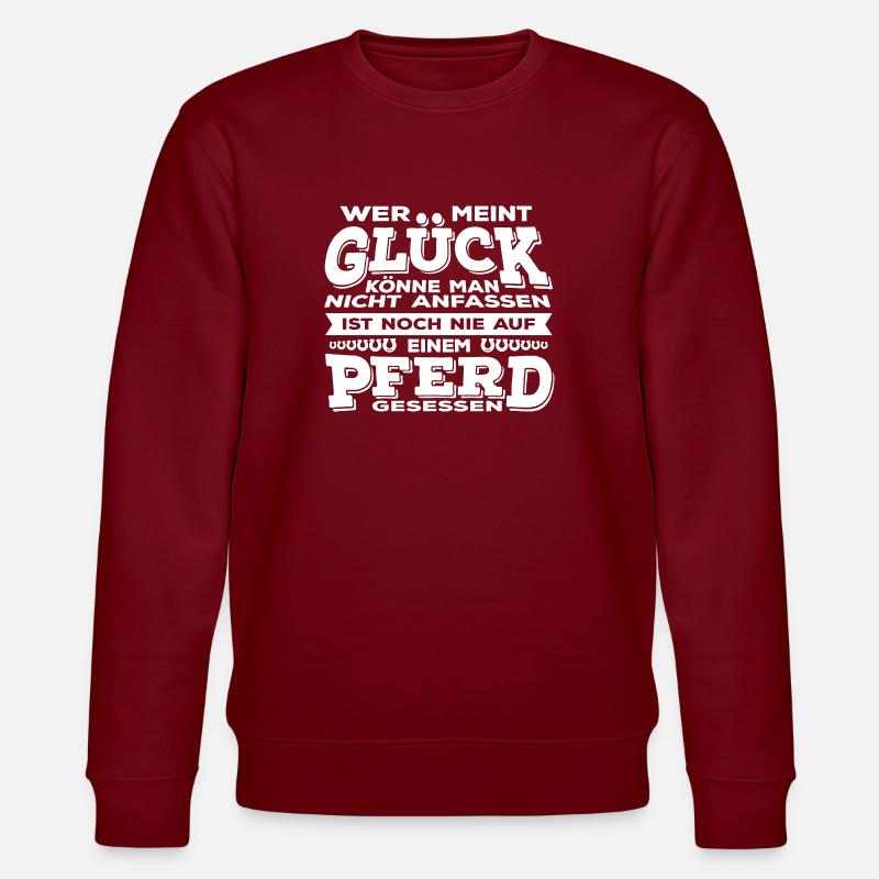 Glück Pferd - Stanley/Stella Unisex Bio-Sweatshirt CHANGER  - Burgunderrot