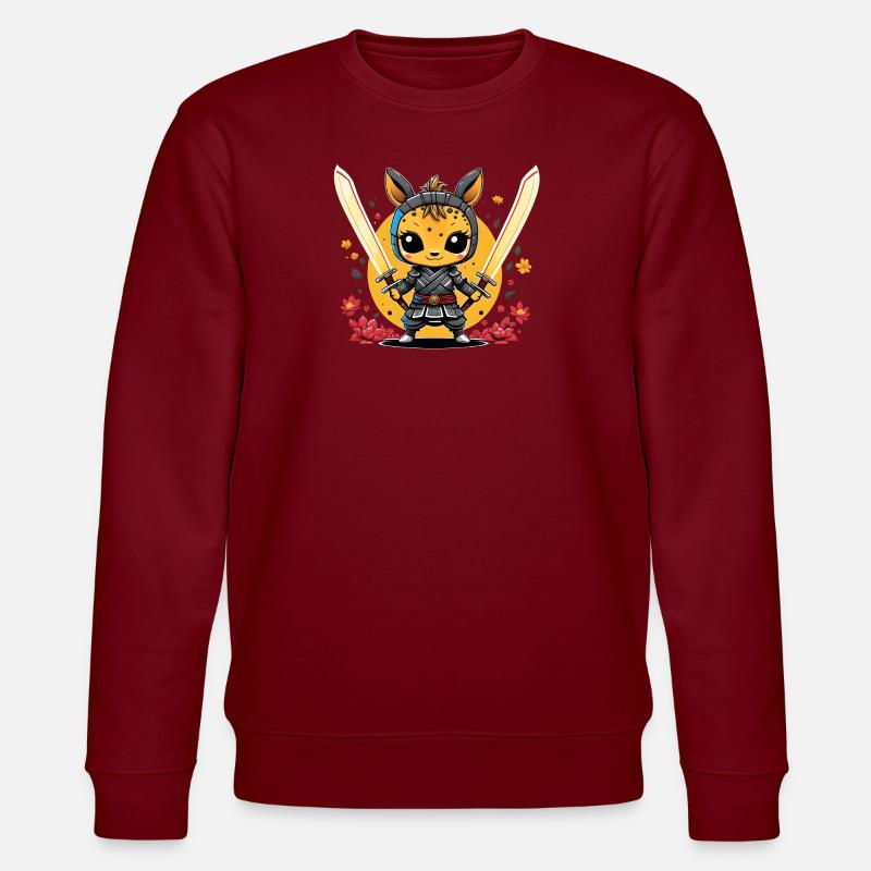Ninja Giraffe #2 - Stanley/Stella Unisex Bio-Sweatshirt CHANGER  - Burgunderrot