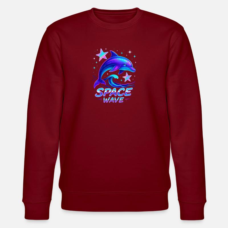 Néon Space Wave Dolphin Design - Sweat bio CHANGER Stanley/Stella Unisexe - bordeaux