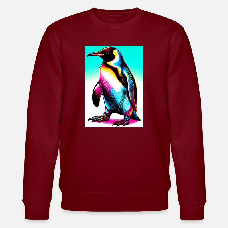 Pinguin - Stanley/Stella Unisex Bio-Sweatshirt CHANGER  - Burgunderrot